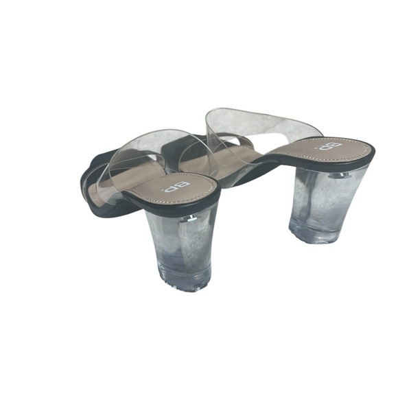 NWOB BP Translucent and Black Block Heel Strap Noami Sandals 9 - Picture 5 of 8
